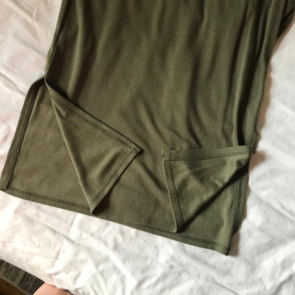 A New Day olive green mock-neck sweater midi dress - Picture 3 of 5